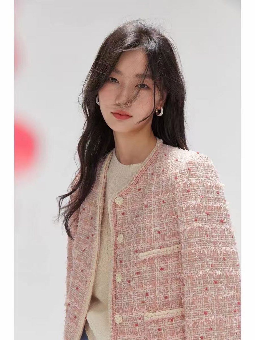 Pink Tweed Jacket - Women Jackets & Coats